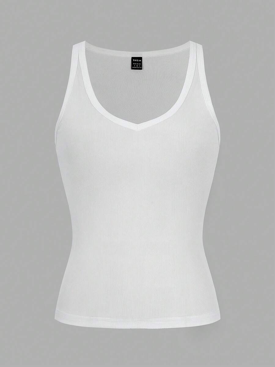 Chiquease Sexy Sleeveless Knitted Crop Top, Fitted Sports Camisole