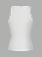 Chiquease Sexy Sleeveless Knitted Crop Top, Fitted Sports Camisole