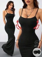 Coolane Women's Spring And Summer For Festival Coquette Daily Wear Going Out Date Night Stretchy Long Dress, Built-In Bra