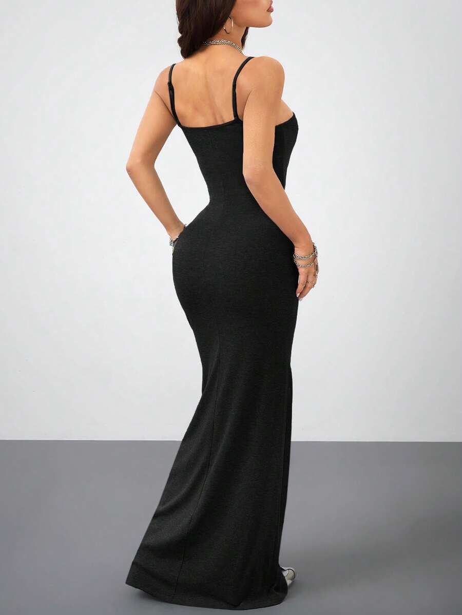 Coolane Women's Spring And Summer For Festival Coquette Daily Wear Going Out Date Night Stretchy Long Dress, Built-In Bra