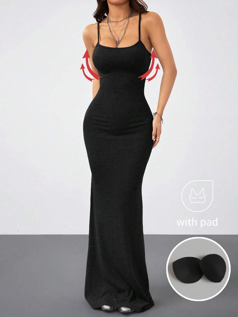 Coolane Women's Spring And Summer For Festival Coquette Daily Wear Going Out Date Night Stretchy Long Dress, Built-In Bra