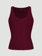 Chiquease Sexy Sleeveless Knitted Crop Top, Fitted Sports Camisole