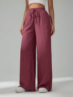SHEIN Tall Women's Solid Color Belted Wide Leg Loose Casual Pants,Cargo Pants