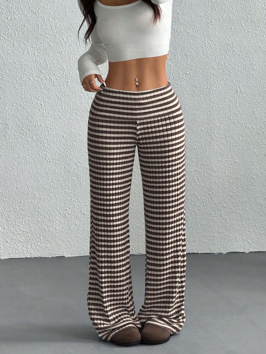 CovetEZ Women's Striped Straight Leg Loose Casual Versatile Pants Women Wide Leg Pants