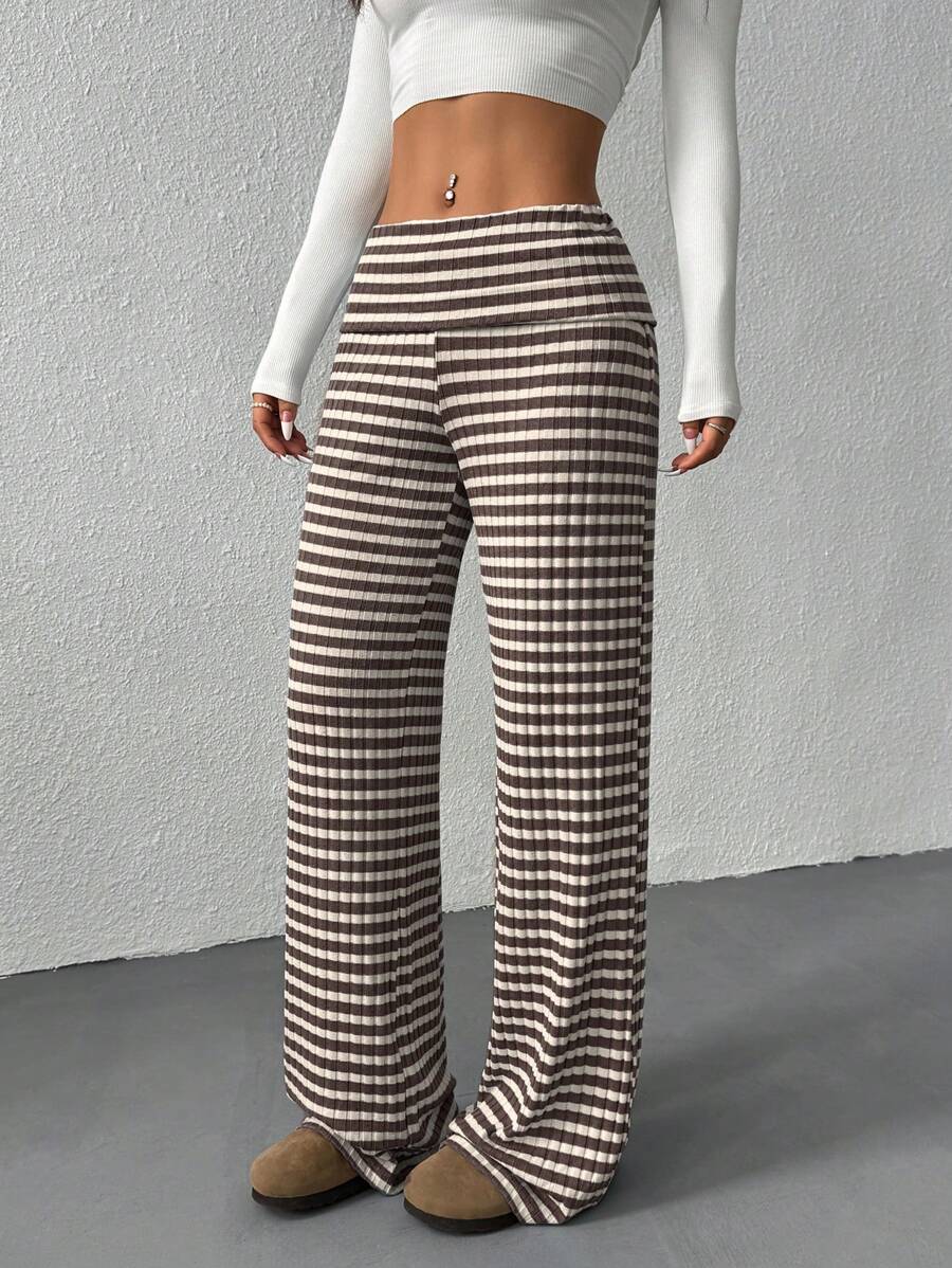 CovetEZ Women's Striped Straight Leg Loose Casual Versatile Pants Women Wide Leg Pants