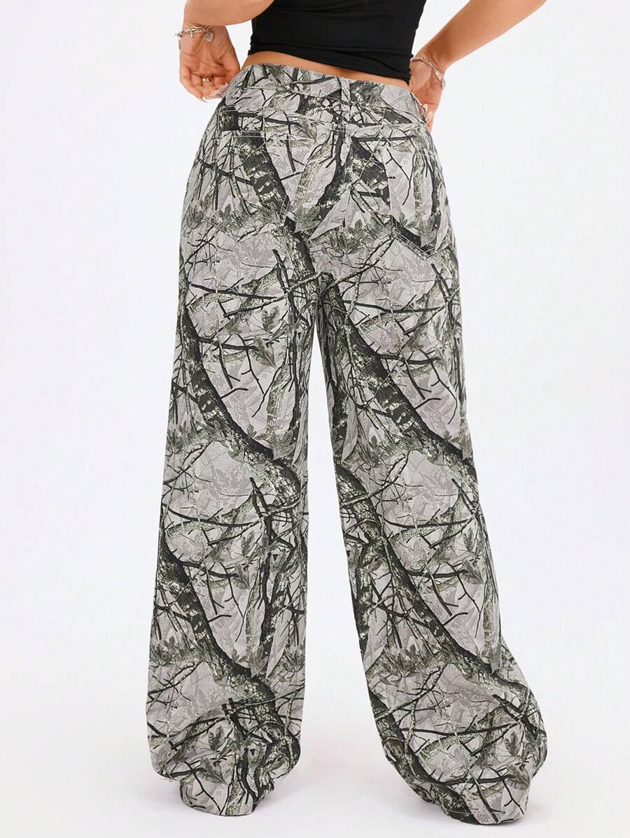 SHEIN ICON Casual Relaxed-Fit High-Waist Straight Leg Denim Jeans