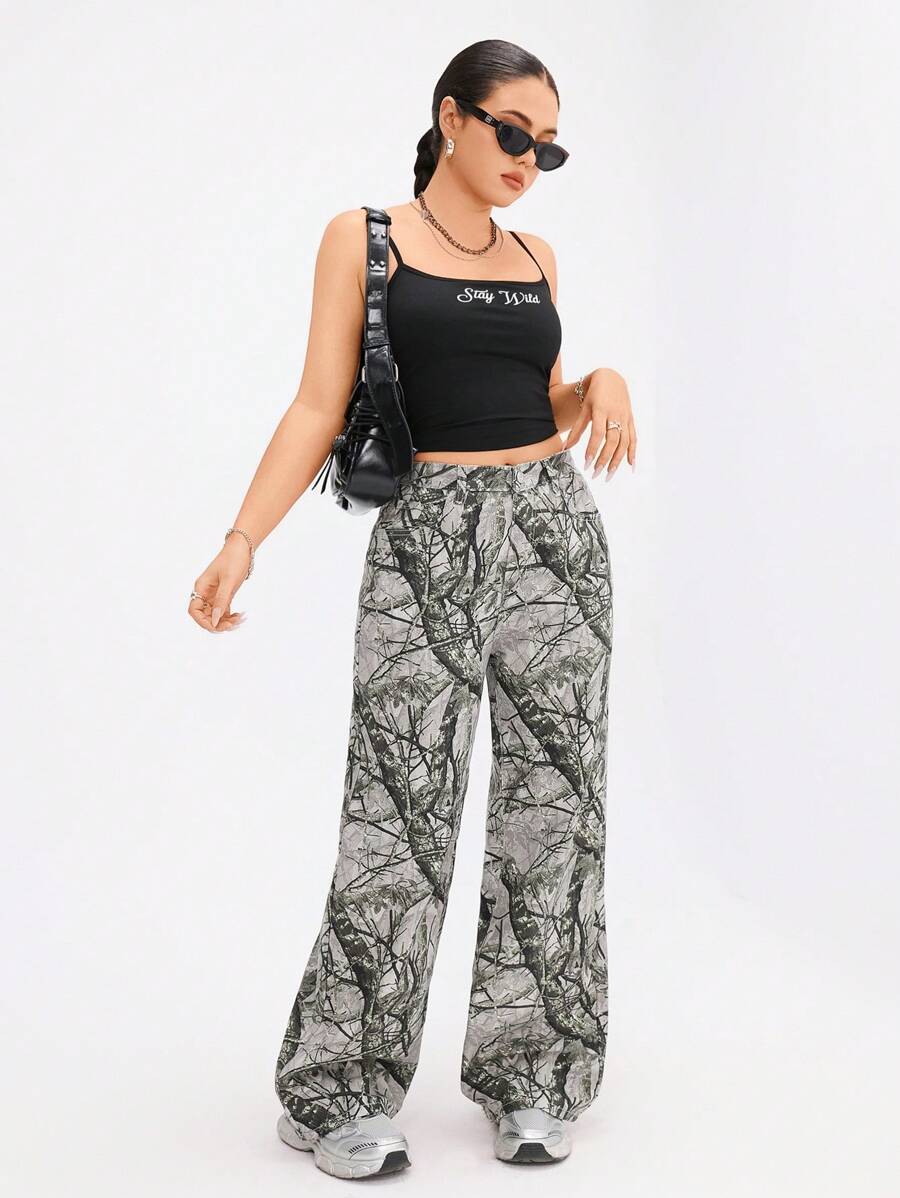 SHEIN ICON Casual Relaxed-Fit High-Waist Straight Leg Denim Jeans