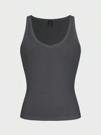Chiquease Sexy Sleeveless Knitted Crop Top, Fitted Sports Camisole