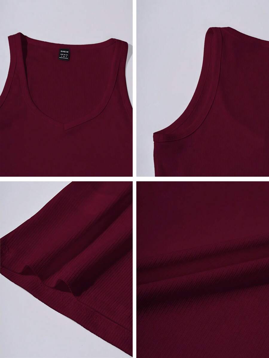 Chiquease Sexy Sleeveless Knitted Crop Top, Fitted Sports Camisole