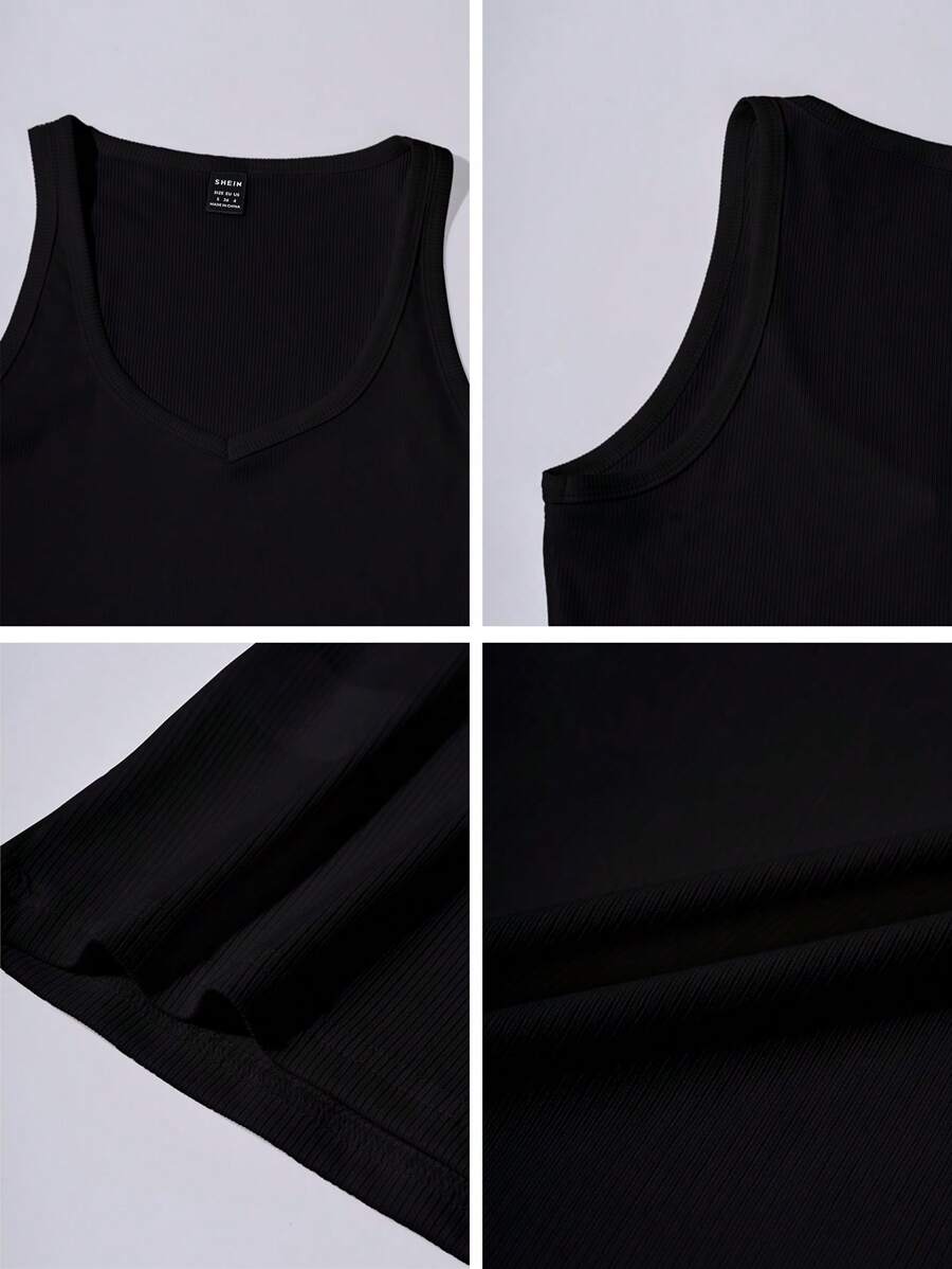 Chiquease Sexy Sleeveless Knitted Crop Top, Fitted Sports Camisole