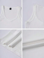 Chiquease Sexy Sleeveless Knitted Crop Top, Fitted Sports Camisole