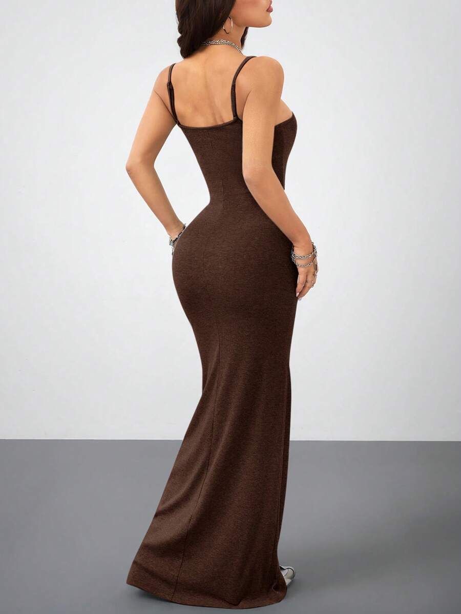 Coolane Women's Spring And Summer For Festival Coquette Daily Wear Going Out Date Night Stretchy Long Dress, Built-In Bra
