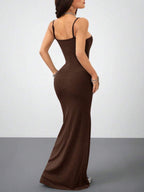 Coolane Women's Spring And Summer For Festival Coquette Daily Wear Going Out Date Night Stretchy Long Dress, Built-In Bra