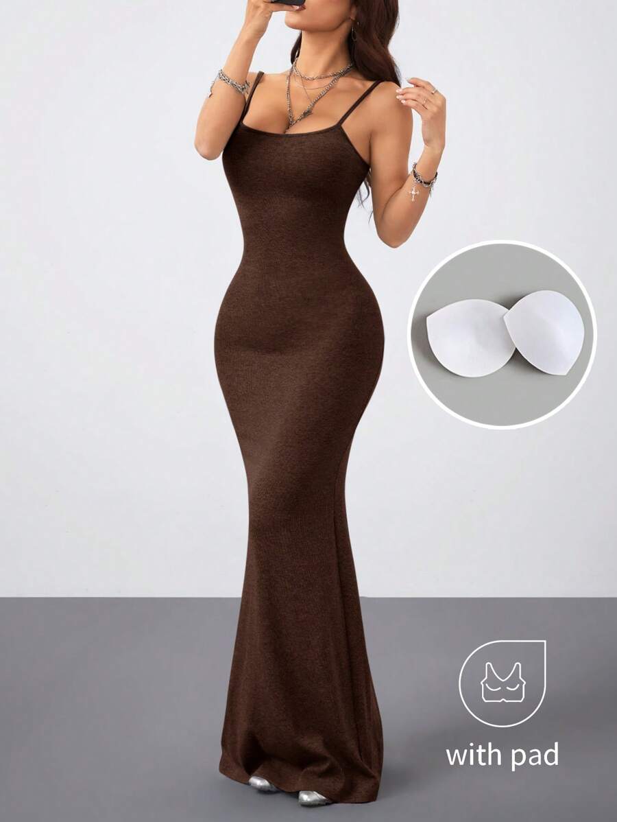 Coolane Women's Spring And Summer For Festival Coquette Daily Wear Going Out Date Night Stretchy Long Dress, Built-In Bra