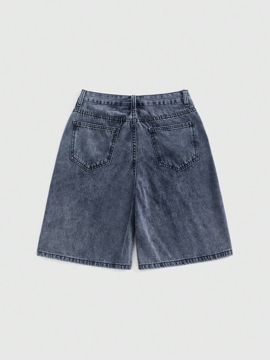 ROMWE Grunge Punk Women Star Low Waist Denim Shorts, School