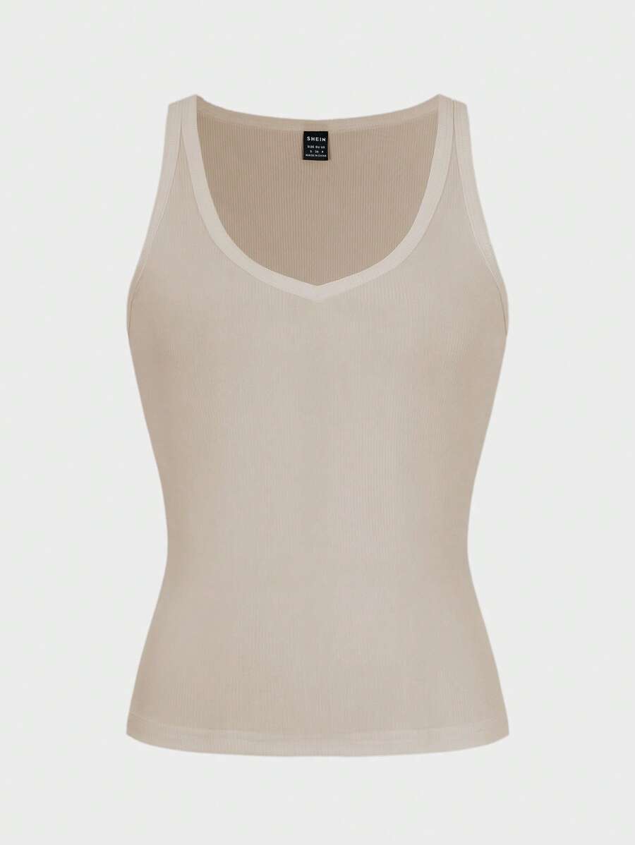 Chiquease Sexy Sleeveless Knitted Crop Top, Fitted Sports Camisole