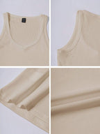 Chiquease Sexy Sleeveless Knitted Crop Top, Fitted Sports Camisole