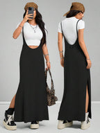 Coolane Women's Spring And Summer Vintage Going Out Date Night Sportswear Athleisure Basic Grey Midi Dress