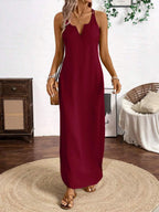 Breezaya Vertical Striped Multi-Colored Spaghetti Strap Dress Maxi Women Outfit