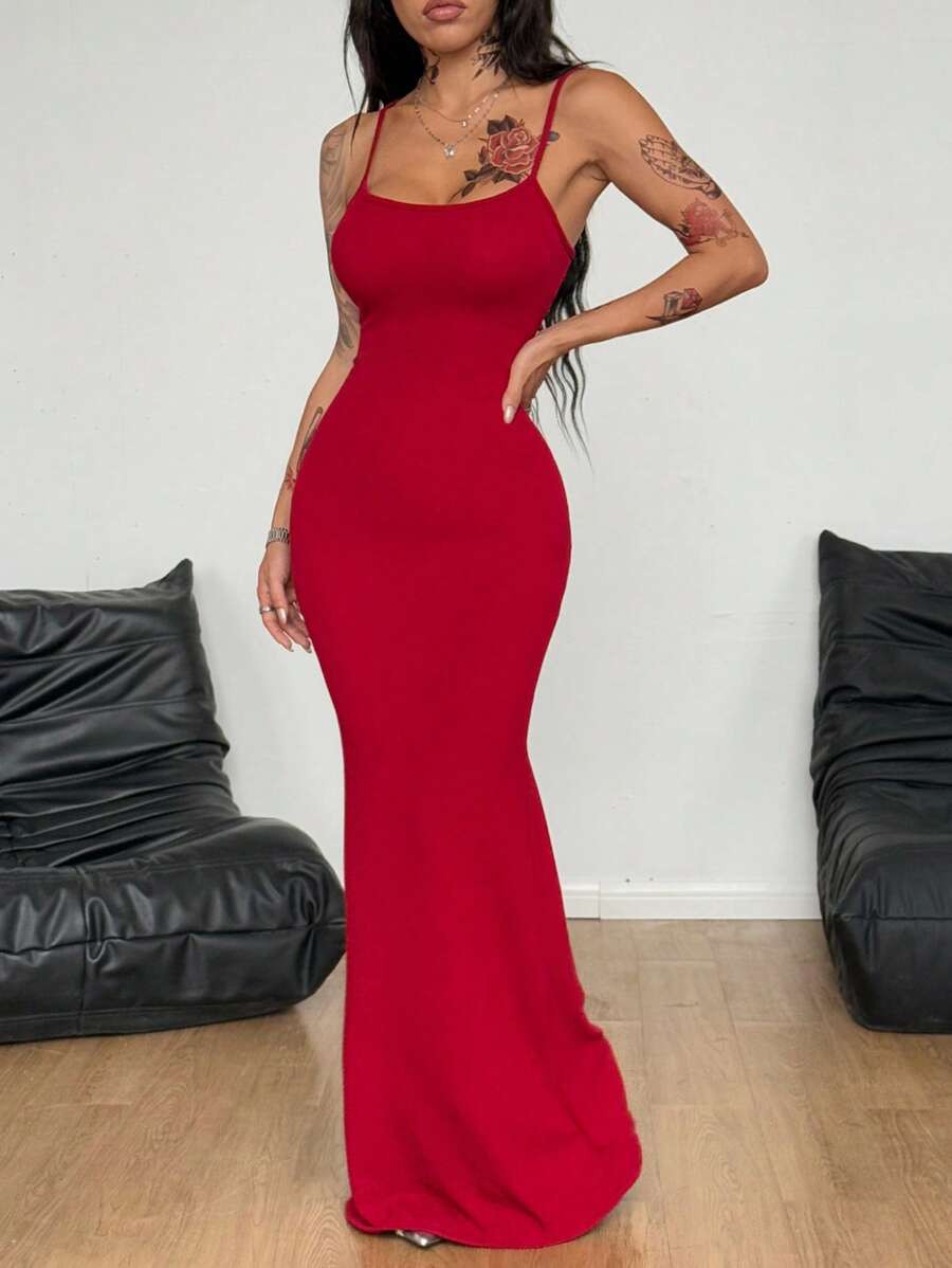 Coolane Women's Spring And Summer For Festival Coquette Daily Wear Going Out Date Night Stretchy Long Dress, Built-In Bra