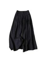 Women Solid Color Casual Front Pocket Decorated Wide Leg Pants