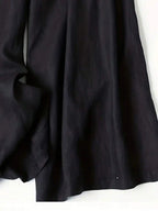 Women Solid Color Casual Front Pocket Decorated Wide Leg Pants