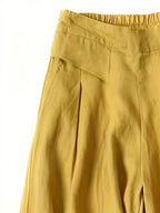 Women Solid Color Casual Front Pocket Decorated Wide Leg Pants