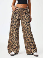 SHEIN ICON Women's Loose Fit Wide Leg Pockets Casual Versatile Jeans Pants