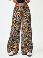 SHEIN ICON Women's Loose Fit Wide Leg Pockets Casual Versatile Jeans Pants