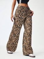 SHEIN ICON Women's Loose Fit Wide Leg Pockets Casual Versatile Jeans Pants