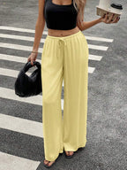 Siren Gaze Women Linen Low-Waist Straight Leg Casual Pants, Summer Holiday Style Business Casual Woman,Linen Pants Black