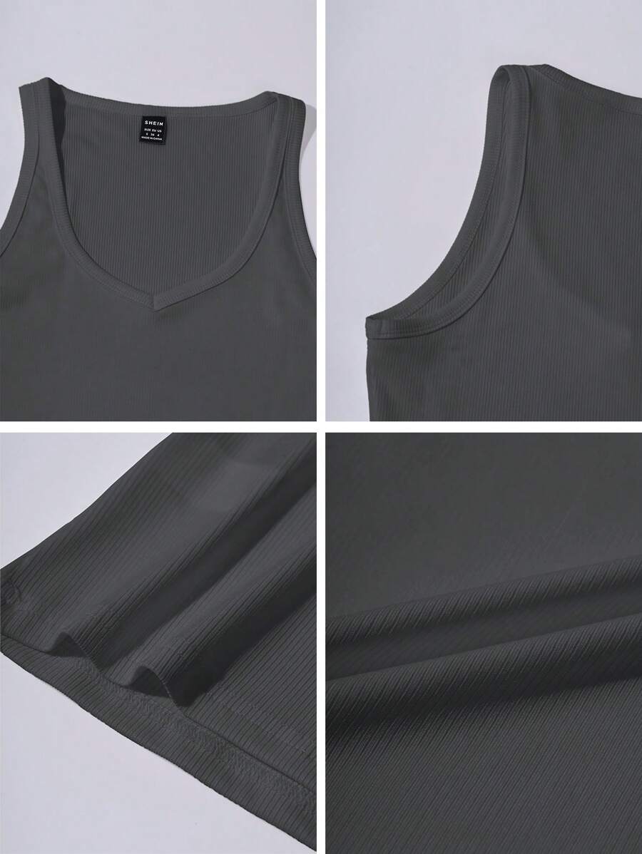 Chiquease Sexy Sleeveless Knitted Crop Top, Fitted Sports Camisole