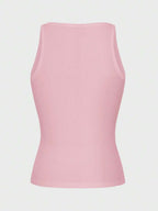 Chiquease Sexy Sleeveless Knitted Crop Top, Fitted Sports Camisole