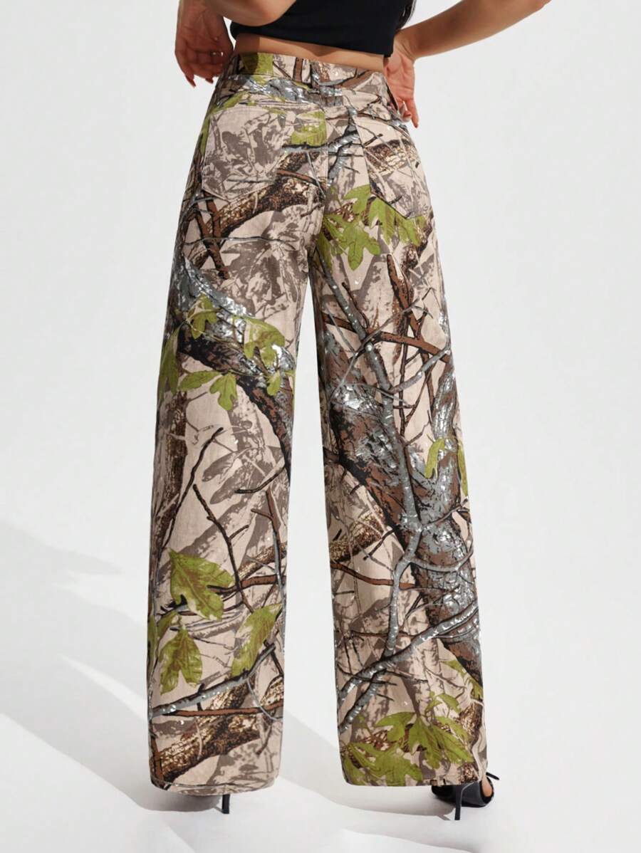 SHEIN ICON Casual Relaxed-Fit High-Waist Straight Leg Denim Jeans