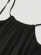 Cévolie Women's Solid Color Open Back Tie Loose Casual Maxi Slip Dress