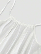 Cévolie Women's Solid Color Open Back Tie Loose Casual Maxi Slip Dress