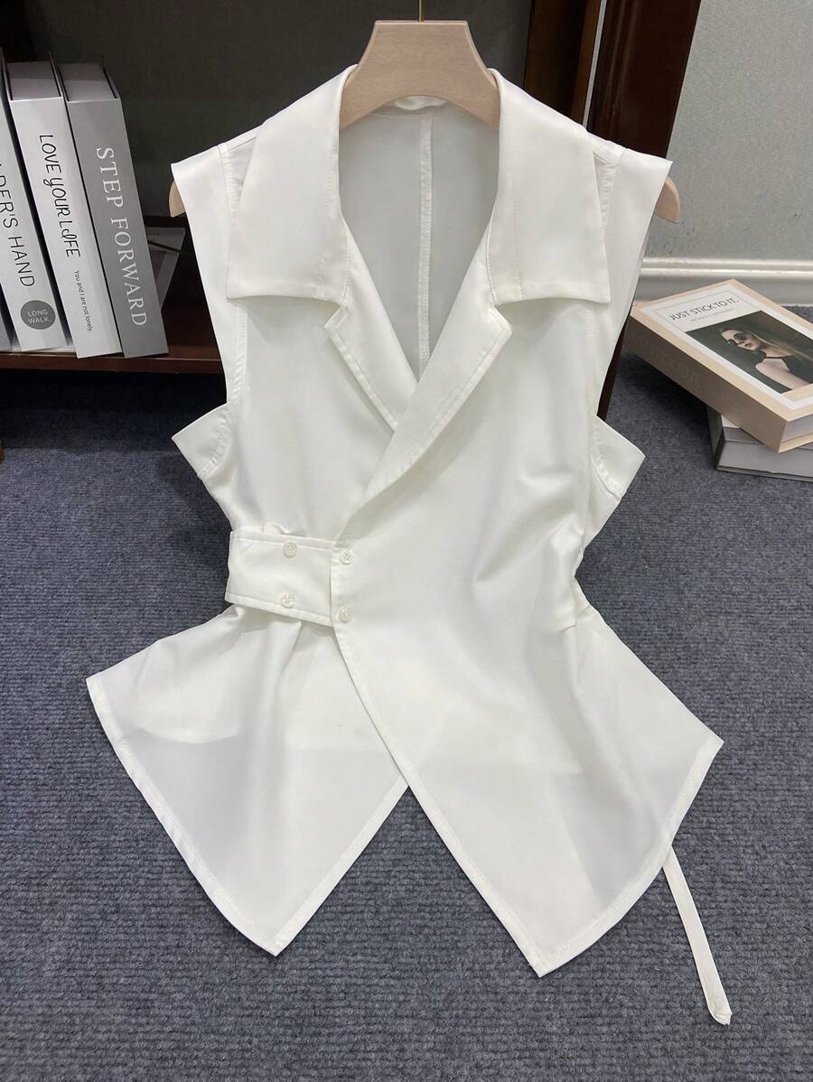 INAWLY Women's Casual Solid Color Sleeveless Blouse, Summer