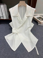 INAWLY Women's Casual Solid Color Sleeveless Blouse, Summer