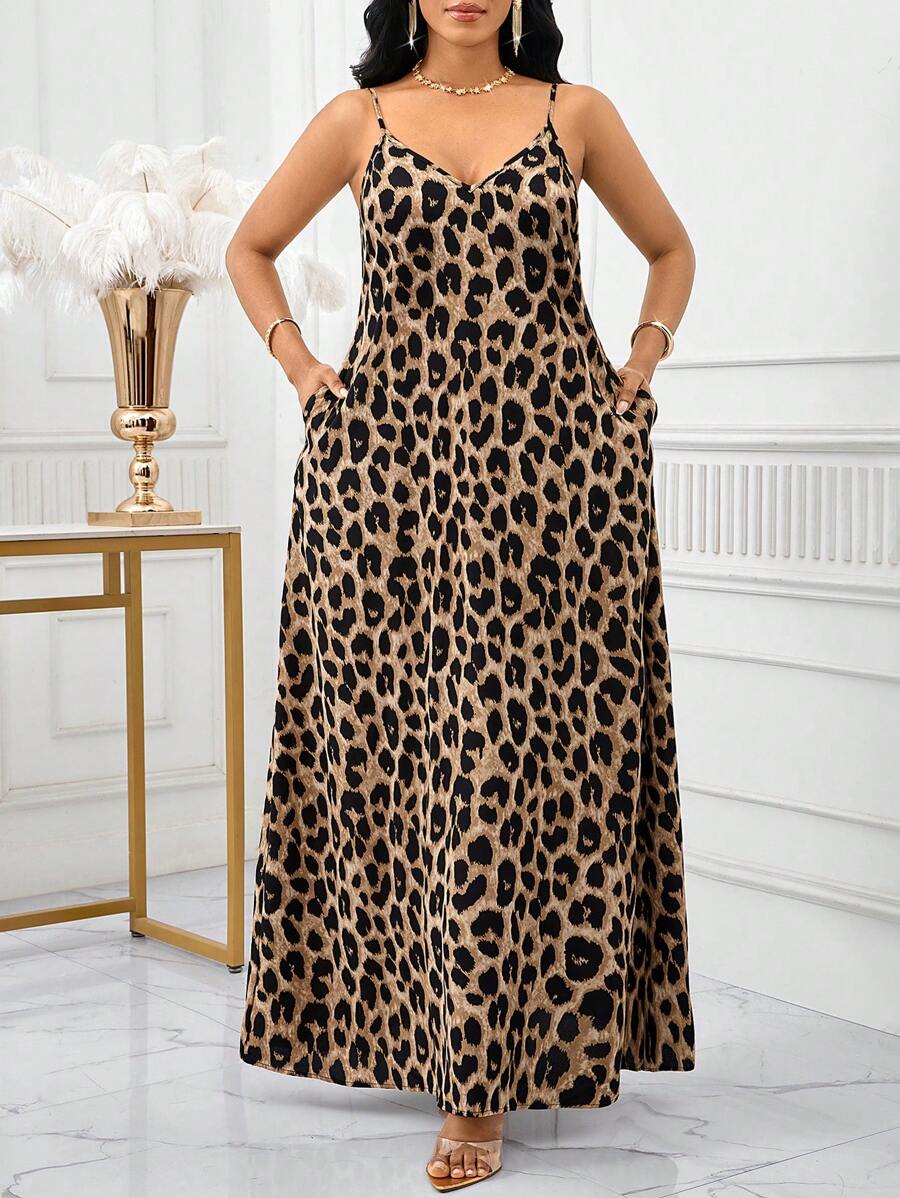 SHEIN Lady Leopard Print Women Maxi Dresses Women Lady Boho Backless Women Ladies Baggy Maxi Dress Women Dresses Loose Strapless Birthday&Event Dresses /Holiday Dresses Vacation Outfits Women Boho/Bohemia/Boho Women's Clothing Halter Top African Woman Clothing Women Dresses Summer Tropical Dresses For Women New Arrivals Women Dress Beach Dress Easter Dresses / Easter Dress Women / Easter Outfit Women Summer Dresses For Women