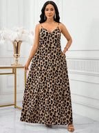 SHEIN Lady Leopard Print Women Maxi Dresses Women Lady Boho Backless Women Ladies Baggy Maxi Dress Women Dresses Loose Strapless Birthday&Event Dresses /Holiday Dresses Vacation Outfits Women Boho/Bohemia/Boho Women's Clothing Halter Top African Woman Clothing Women Dresses Summer Tropical Dresses For Women New Arrivals Women Dress Beach Dress Easter Dresses / Easter Dress Women / Easter Outfit Women Summer Dresses For Women