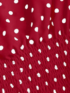 Sweetra Women's Elegant French Style Polka Dot Bow Shoulder Tie Waist Slim Fit Casual Versatile Tank Top, Spring/Summer