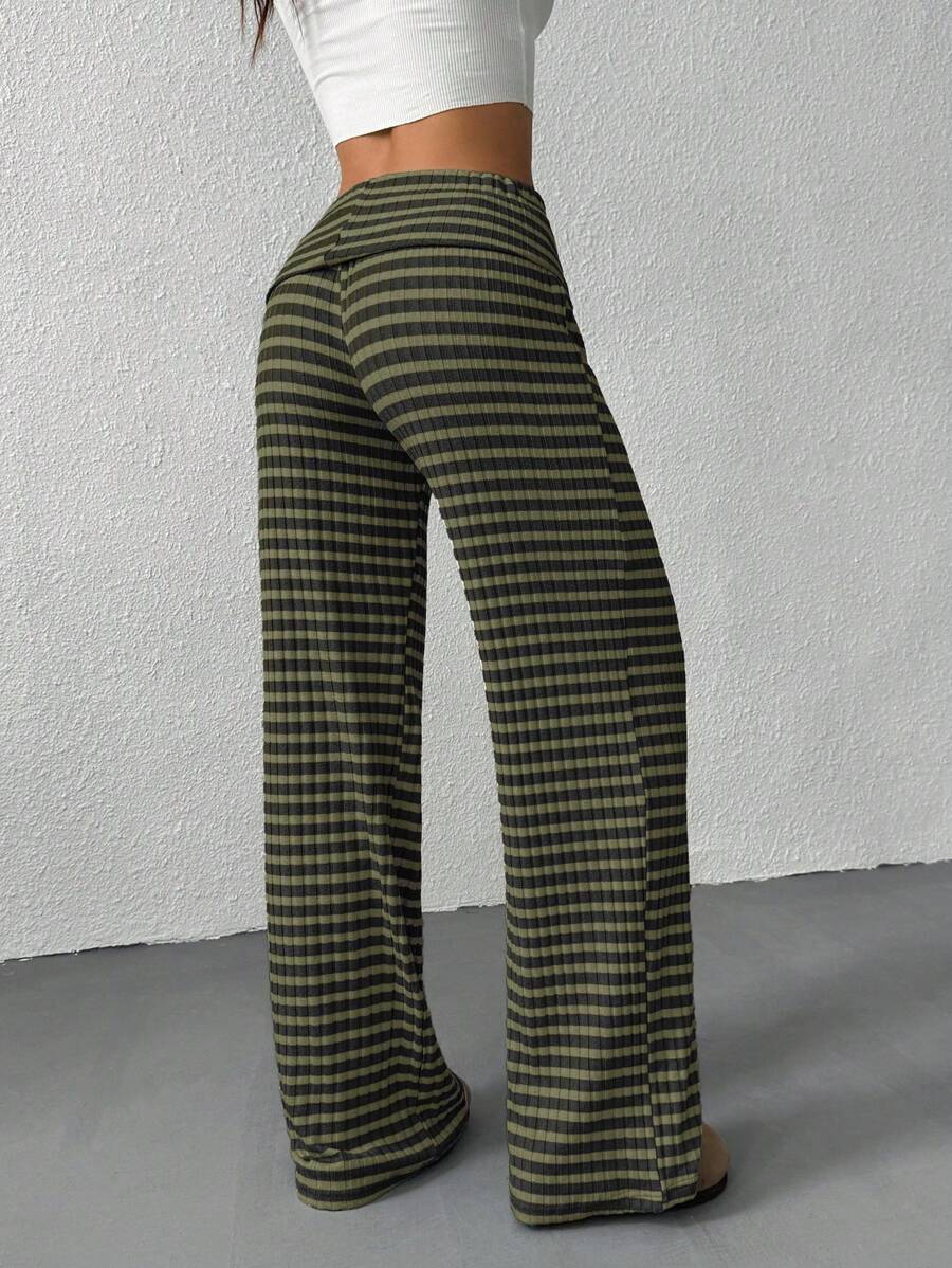 CovetEZ Women's Striped Straight Leg Loose Casual Versatile Pants Women Wide Leg Pants