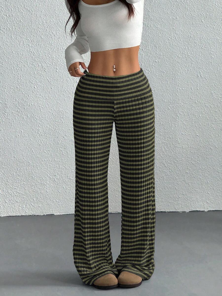 CovetEZ Women's Striped Straight Leg Loose Casual Versatile Pants Women Wide Leg Pants