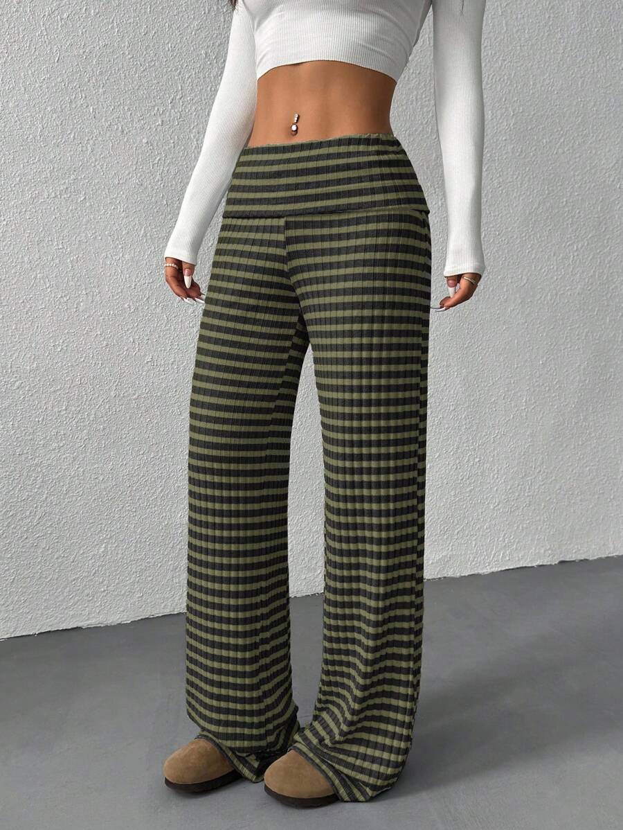 CovetEZ Women's Striped Straight Leg Loose Casual Versatile Pants Women Wide Leg Pants