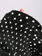 Sweetra Women's Elegant French Style Polka Dot Bow Shoulder Tie Waist Slim Fit Casual Versatile Tank Top, Spring/Summer