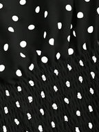 Sweetra Women's Elegant French Style Polka Dot Bow Shoulder Tie Waist Slim Fit Casual Versatile Tank Top, Spring/Summer