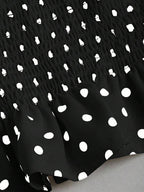 Sweetra Women's Elegant French Style Polka Dot Bow Shoulder Tie Waist Slim Fit Casual Versatile Tank Top, Spring/Summer