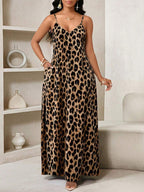 SHEIN Lady Leopard Print Women Maxi Dresses Women Lady Boho Backless Women Ladies Baggy Maxi Dress Women Dresses Loose Strapless Birthday&Event Dresses /Holiday Dresses Vacation Outfits Women Boho/Bohemia/Boho Women's Clothing Halter Top African Woman Clothing Women Dresses Summer Tropical Dresses For Women New Arrivals Women Dress Beach Dress Easter Dresses / Easter Dress Women / Easter Outfit Women Summer Dresses For Women