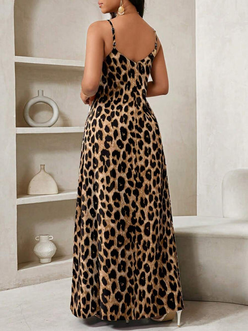 SHEIN Lady Leopard Print Women Maxi Dresses Women Lady Boho Backless Women Ladies Baggy Maxi Dress Women Dresses Loose Strapless Birthday&Event Dresses /Holiday Dresses Vacation Outfits Women Boho/Bohemia/Boho Women's Clothing Halter Top African Woman Clothing Women Dresses Summer Tropical Dresses For Women New Arrivals Women Dress Beach Dress Easter Dresses / Easter Dress Women / Easter Outfit Women Summer Dresses For Women