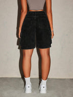 SHEIN ICON Women's Summer Casual Washed Denim Shorts